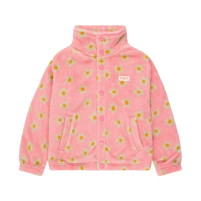 tinycottons daisies polar jacket pink