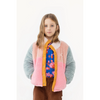 tinycottons color block polar sherpa jacket wild rose pink