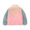 tinycottons color block polar sherpa jacket wild rose pink