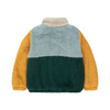 tinycottons color block polar sherpa jacket warm grey bottle green