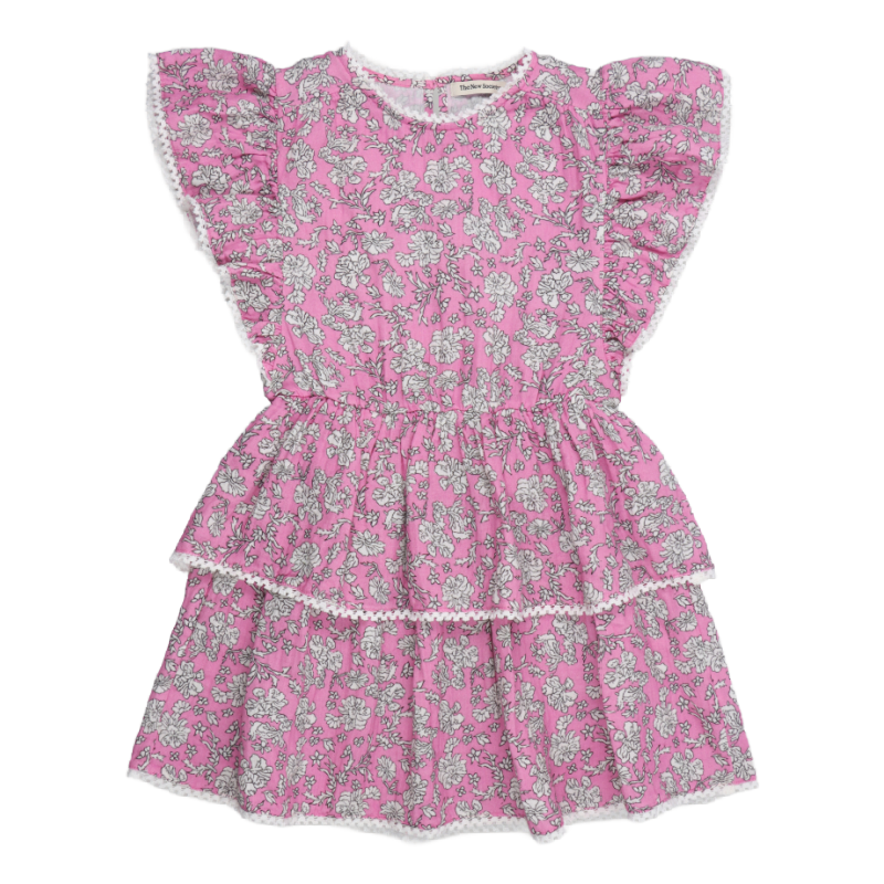 the new society melina dress peony hibiscus print