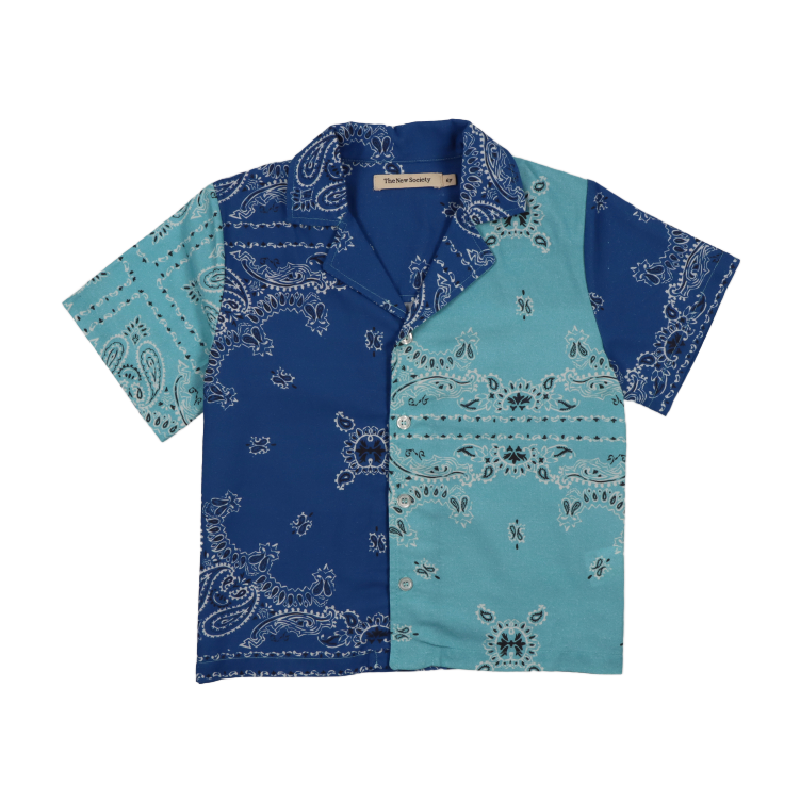 the new society mileto boy shirt bandana cobalto