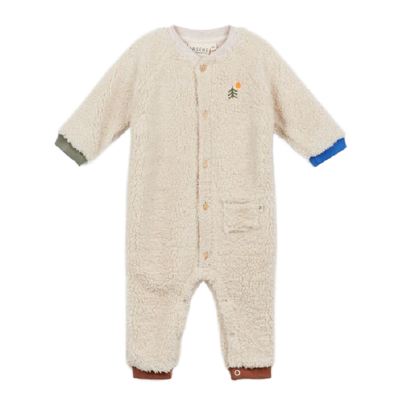 arsene & les pipelettes baby sherpa suit tree beige