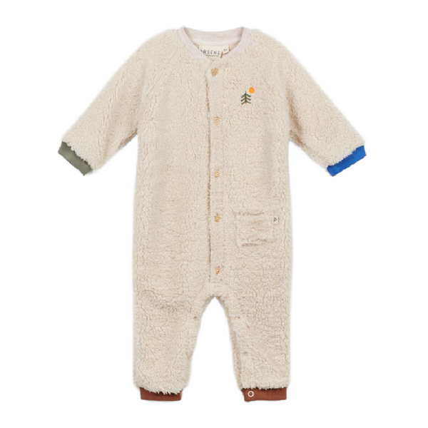 arsene & les pipelettes baby sherpa suit tree beige