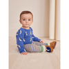 bobo choses stripes waffle baby leggings blue