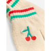 bobo choses cherry knitted baby mittens offwhite