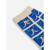 bobo choses funny face all over long socks blue