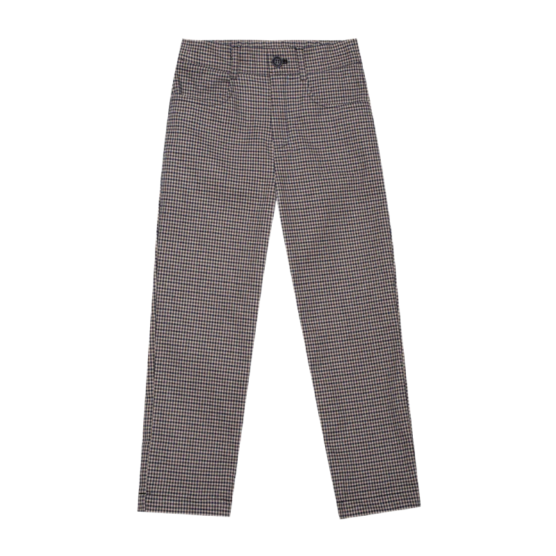 paade mode cotton pin checks trousers brown