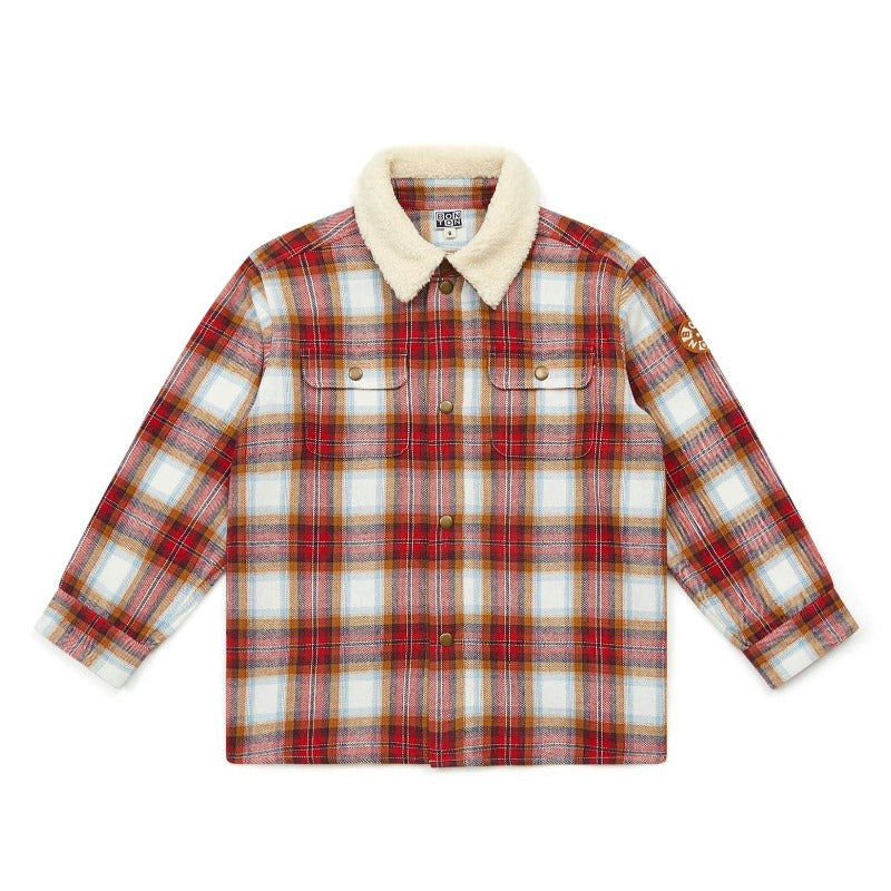 bonton banane plaid overshirt red