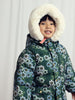 mini rodini daisys aop heavy hooded puffer jacket