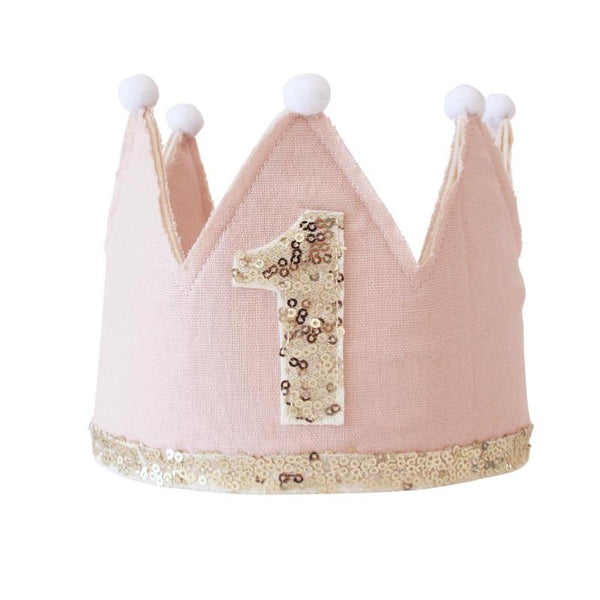 alimrose 1st birthday crown pink