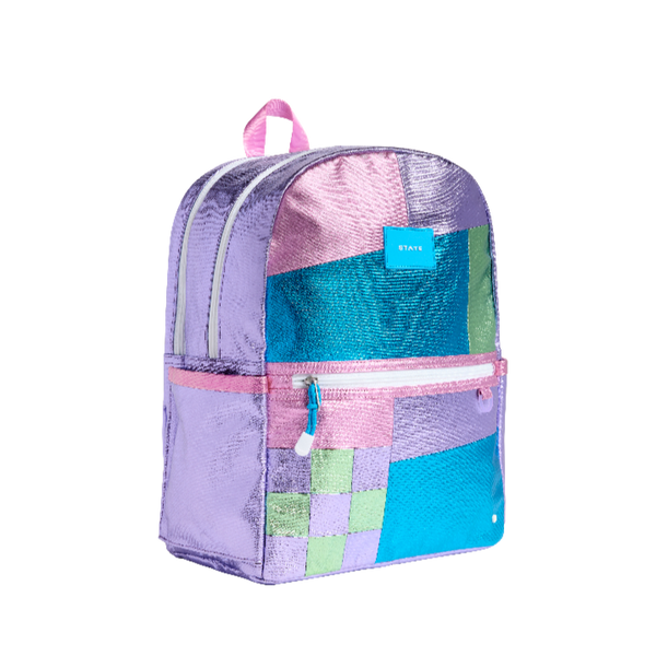 state bags kane kids double pocket large backpack patchwork