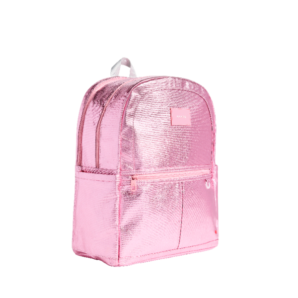 state bags kane kids double pocket backpack pink/silver