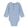 gray label baby collar onesie blue moon/cream