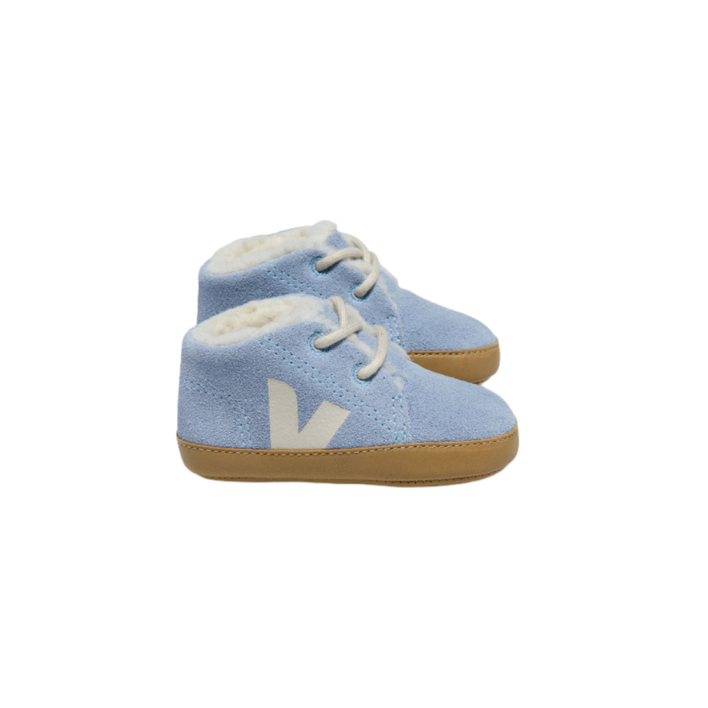 veja baby suede sneakers steel pierre lined