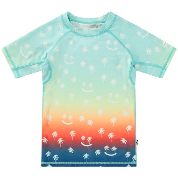 molo neptune short sleeve rashguard palmtree smile