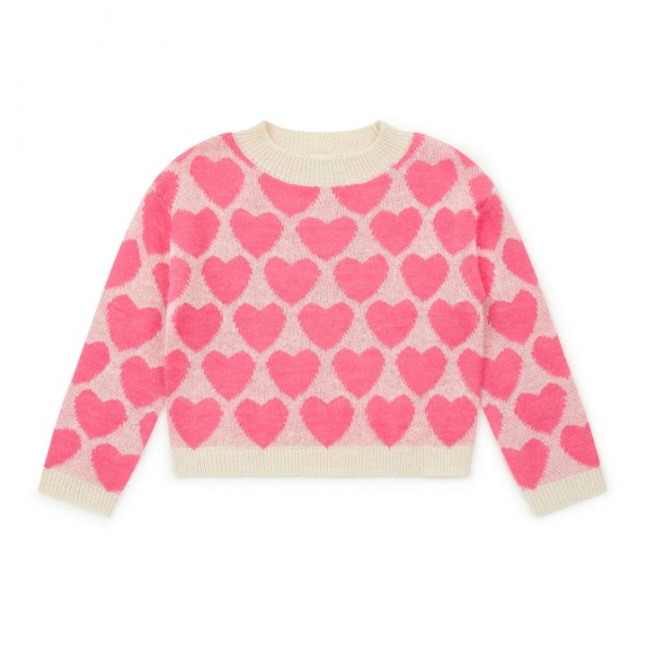 bonton lovely hearts sweater pink