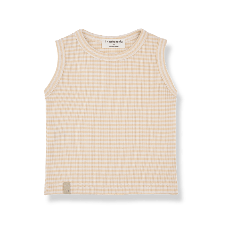 1+ in the family lars sleeveless baby t-shirt pale peach