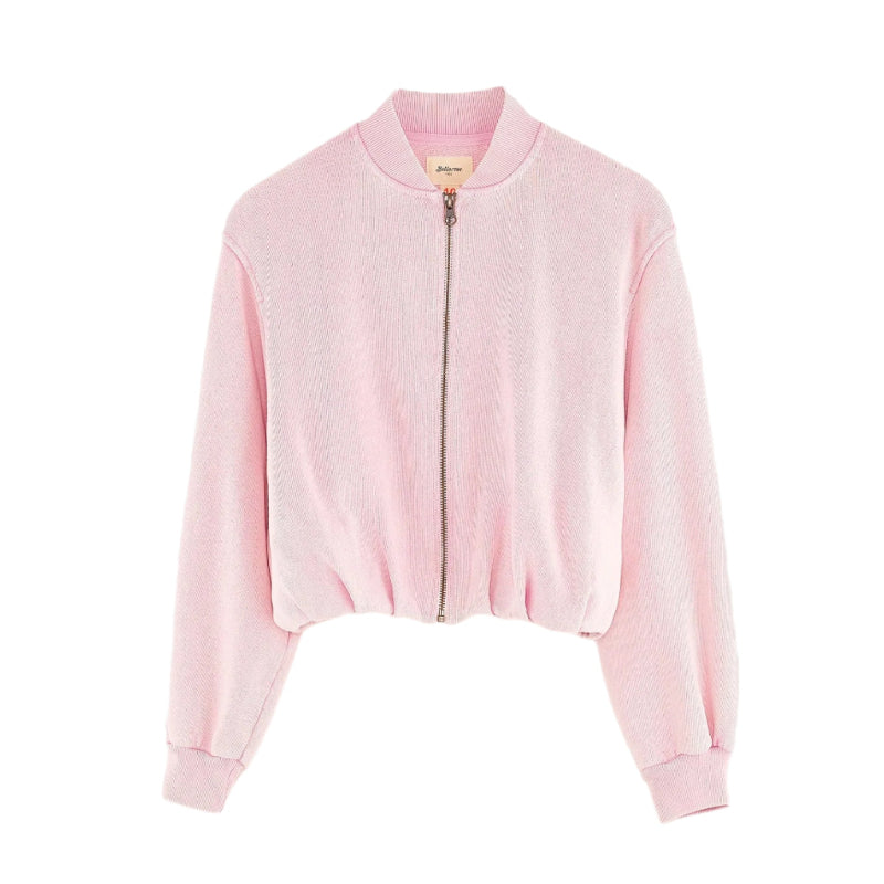 bellerose finess zip up sweatshirt marshmallow