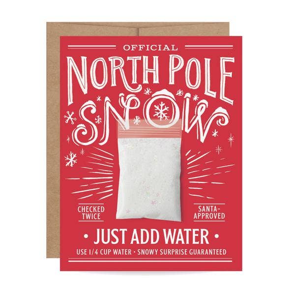 inklings paperie red holiday card & magic snowball