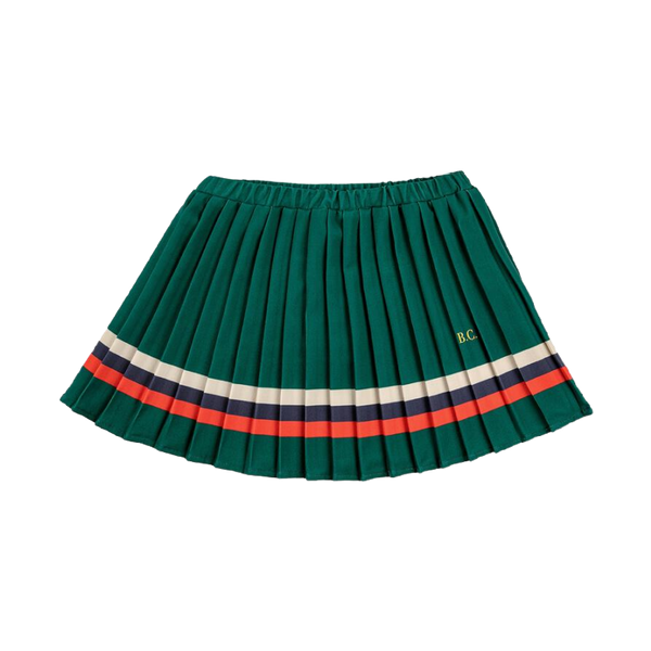 bobo choses stripes pleated woven skirt green