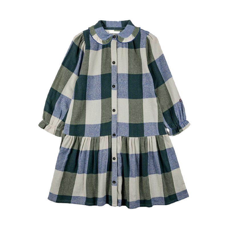 bobo choses plaid check jacquard woven dress