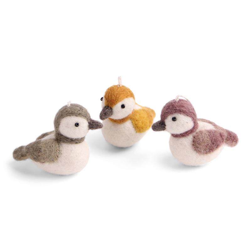 gry & sif set of 3 sparrow ornaments