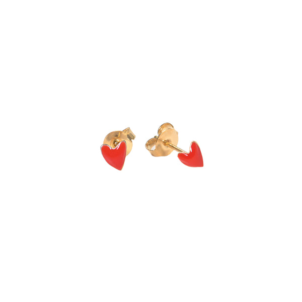 titlee heart earrings poppy red