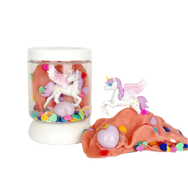 earth grown kidsdough valentine unicorn mini dough to go