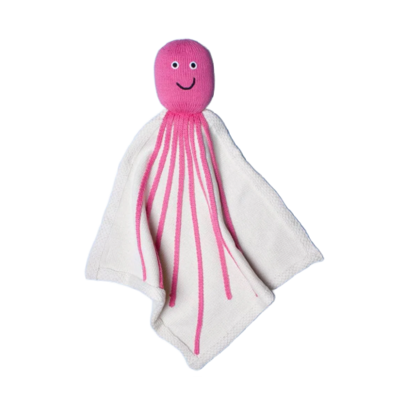 estella nyc octopus baby security blanket pink