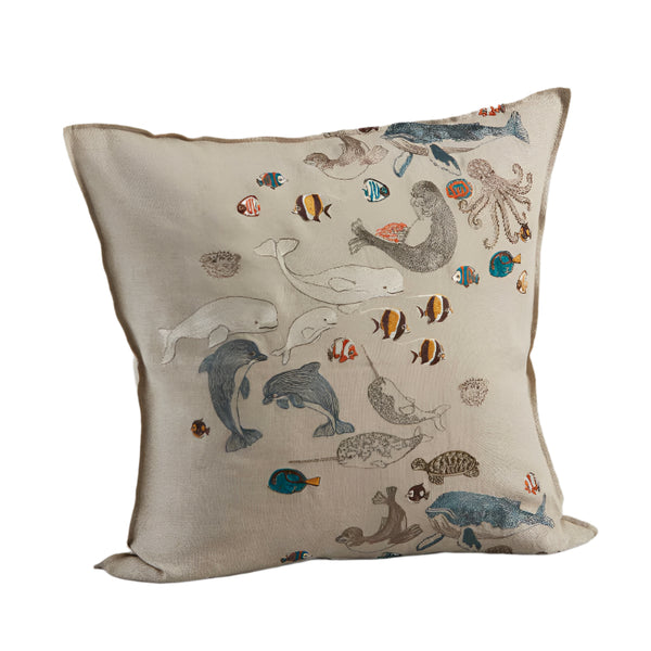 coral & tusk swim team pillow