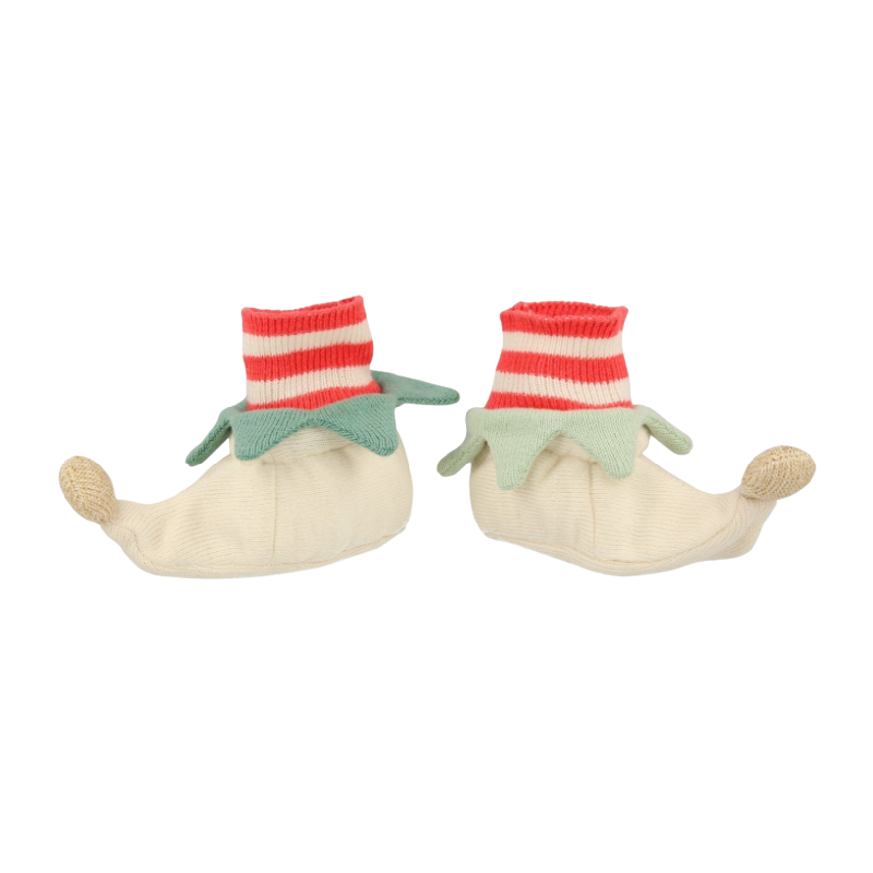 meri meri elf baby booties red