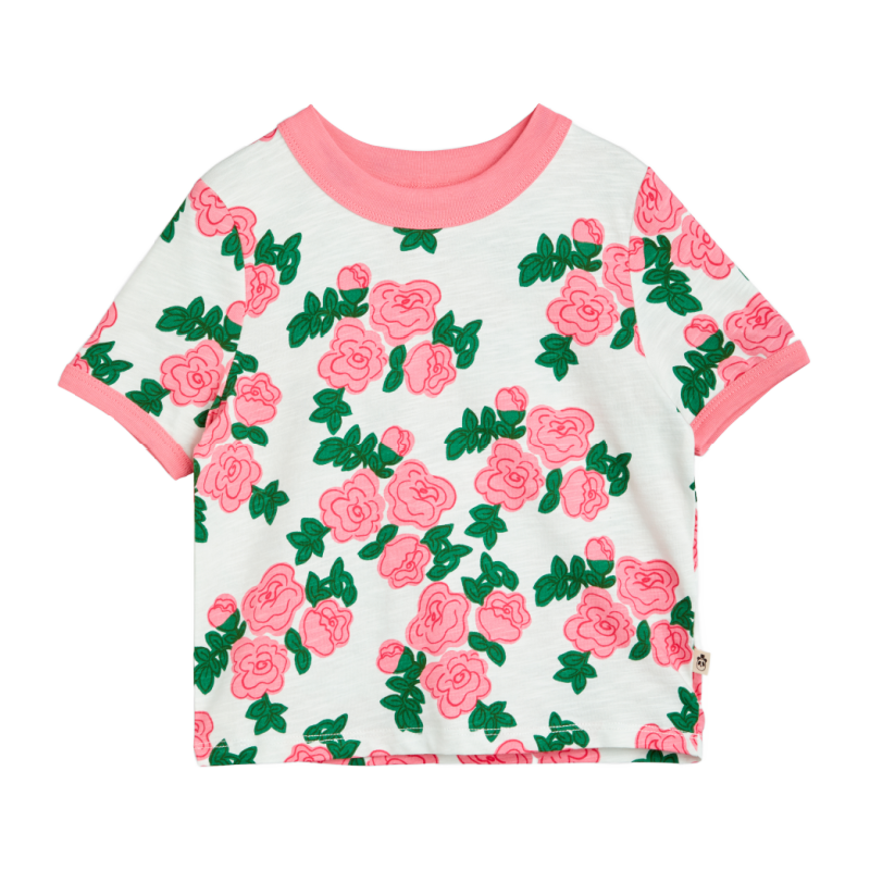 mini rodini roses aop ss tee pink