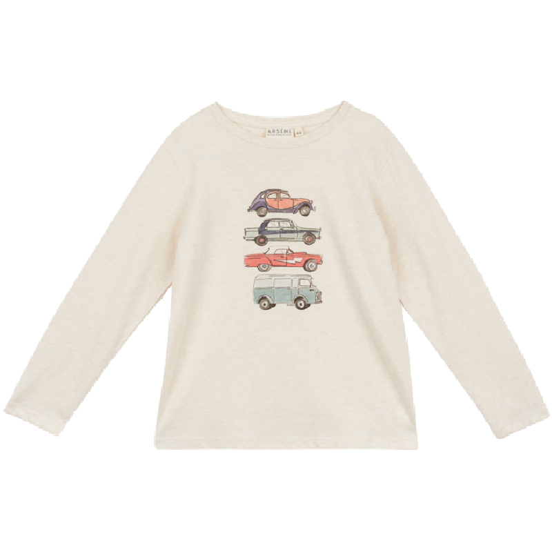 arsene & les pipelettes cars t-shirt sand