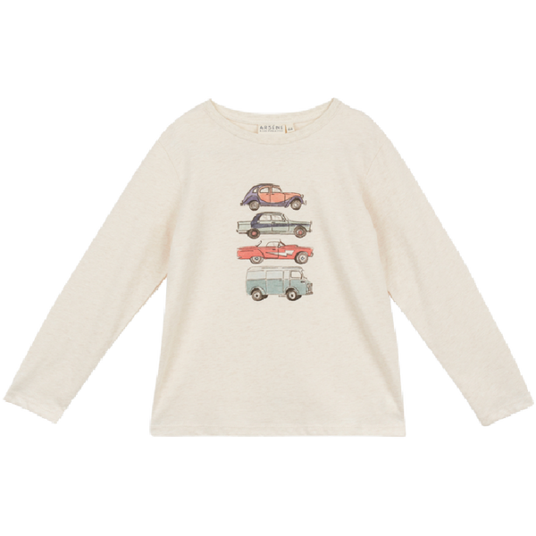 arsene & les pipelettes cars t-shirt sand