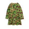 mini rodini camo long sleeve dress green