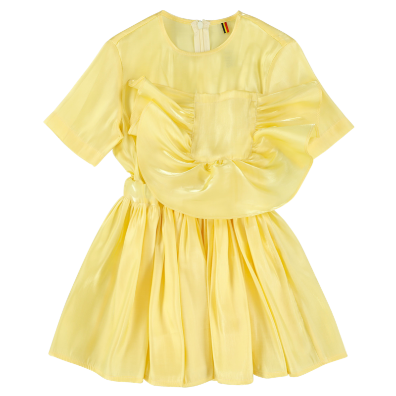 caroline bosmans pocket dress glimmer yellow