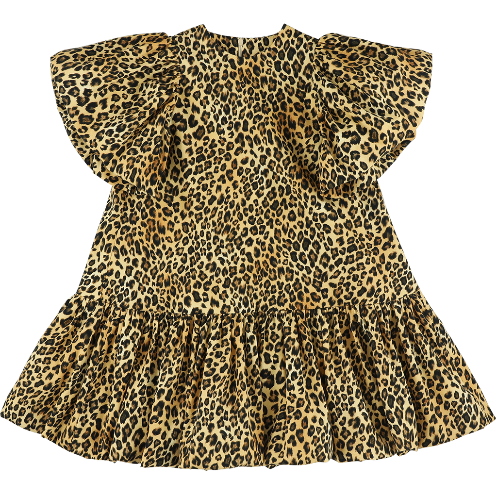 caroline bosmans puff sleeve dress leopard