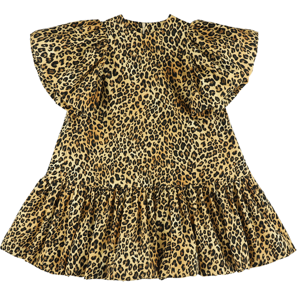 caroline bosmans puff sleeve dress leopard