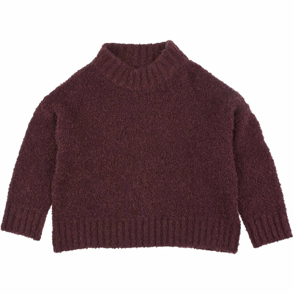 tinycottons fluffy mock sweater plum - kodomo