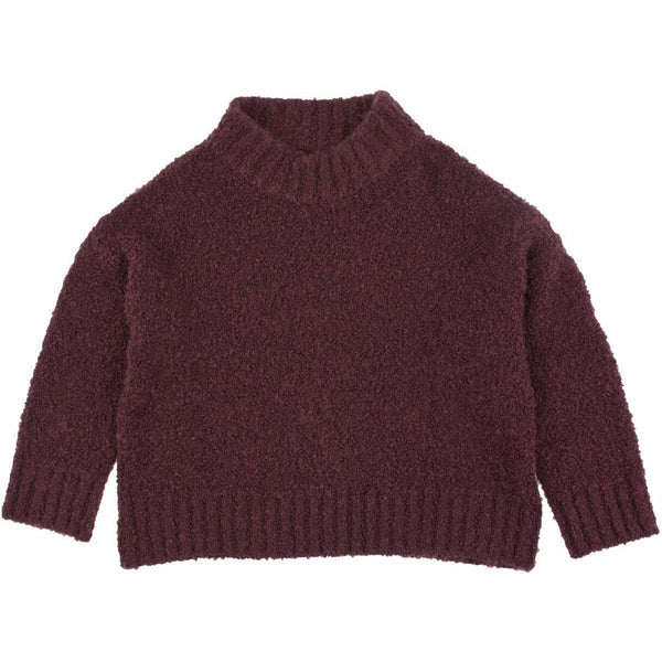 tinycottons fluffy mock sweater plum - kodomo