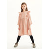 kids on the moon plaid frill dress coral, girls dresses at kodomo boston free shipping