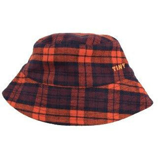 tinycottons check bucket hat navy/red, chidlren hats, plaid flannel print