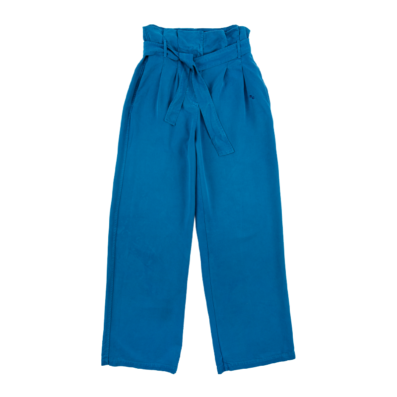 bobo choses paperbag wide leg womens trousers blue