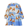 mini rodini horses woven dress blue back