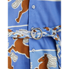 mini rodini horses woven dress blue detail