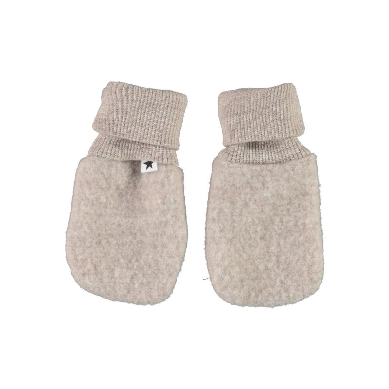 molo ufo baby mittens beige