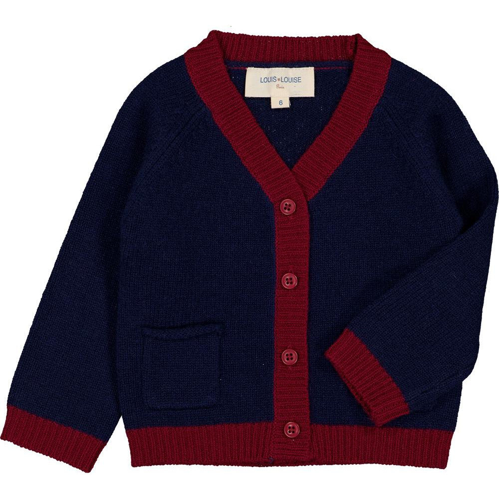 louis louise hubert baby knitted cardigan blue – kodomo