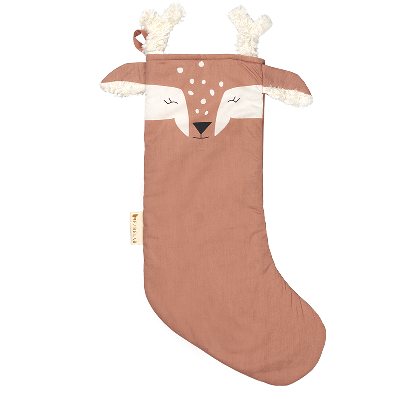 fabelab christmas deer stocking old rose