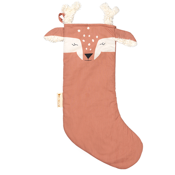 fabelab christmas deer stocking old rose